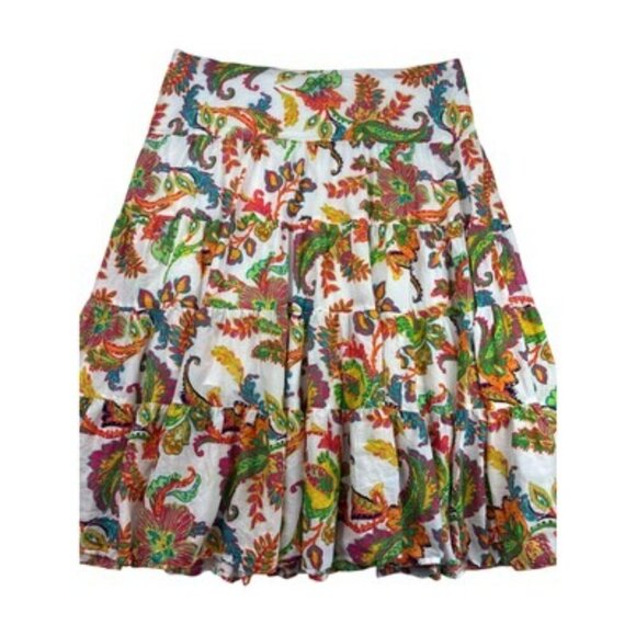 Lauren Ralph Lauren Womens Floral Paisley Tiered Skirt 1X - Picture 3 of 3